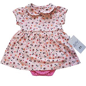 Vestido Body Bebê Floral Rosa