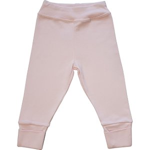 Calça Bebê Suedine Cor Rosa Bebê