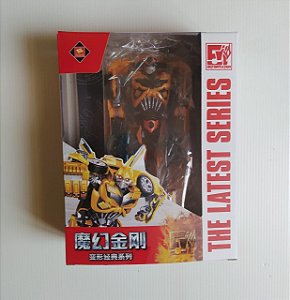 Boneco com caixa original Transformers Bumblebee Camaro Amarelo Estrela Azul Action Figures Deformation Tycoon 19cm
