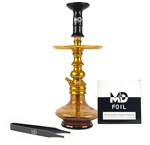 Narguile completo Md Advance Dourado