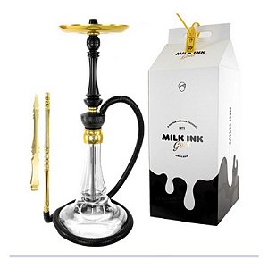 Narguile Mid Sultan Completo milk Ink Preto com dourado