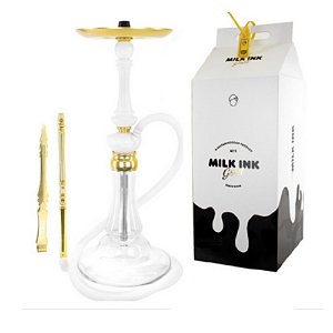 Narguile Mid Sultan Completo milk  Branco com dourado