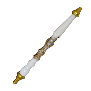Piteira para narguile Zenith River Branco com dourado