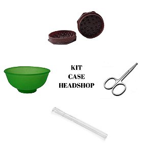 Kit Case Headshop Cuia + Tesoura + Dichavador + Piteira