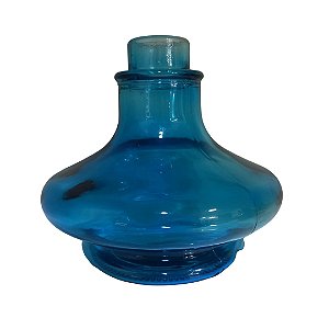Vaso Narguile Pequeno Grosso Super Resistente na Cor Azul Transparente