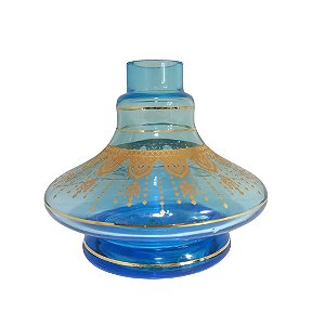 Vaso Narguile Pequeno Filete Dourado MD Azul