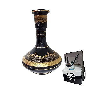 Vaso para Narguile MD Hookah Grande 30cm Preto