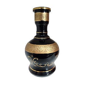Vaso Jumbo Medio Bless Preto com Dourado