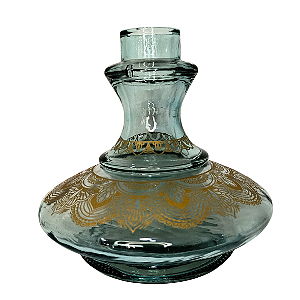 Vaso Narguile Pequeno Aladim Azul com dourado Grosso Resistente