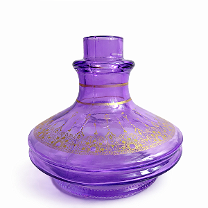 Vaso narguile Pequeno Aladim Roxo com dourado