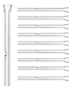 Kit 10 Piteiras Vidro Smoking Finas 5mm X 7cm Grande Bolar
