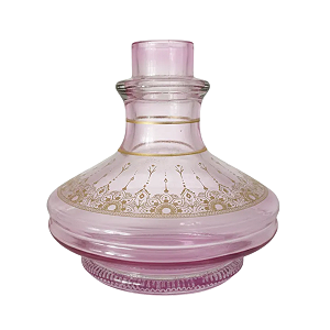 Vaso Narguile Aladim Rose com Dourado