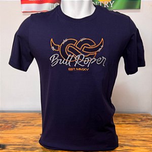 Camiseta Bordada Bull Roper Azul Marinho