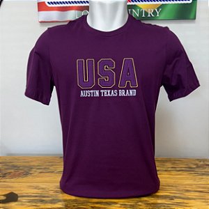 Camiseta Bordada Bull Roper Roxa