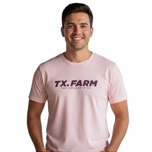 Camiseta Estampada Texas Farm Rosa