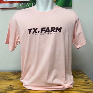 Camiseta Estampada Texas Farm Rosa