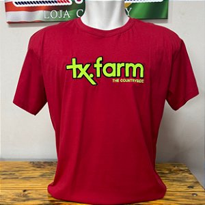 Camiseta Estampada Texas Farm Vermelha