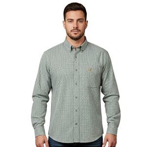 Camisa Manga Longa Okan Western Xadrez Verde