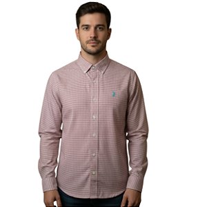 Camisa Manga Longa Austin Western Xadrez Rosa
