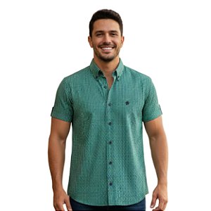 Camisa Manga Curta Ox Horns Xadrez Verde
