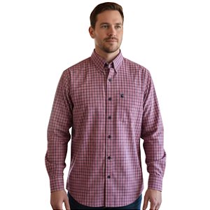 Camisa Manga Longa Austin Bulls Xadrez Rosa