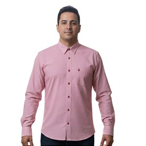 Camisa Manga Longa Austin Bulls Xadrez Vermelha