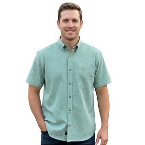 Camisa Manga Curta Okan Western Xadrez Verde