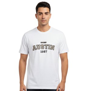 Camiseta Bordada Austin Western Branca