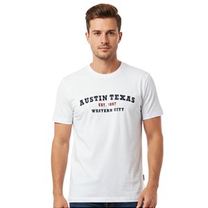 Camiseta Bordada Austin Western Branca