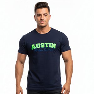 Camiseta Bordada Austin Western Azul Marinho