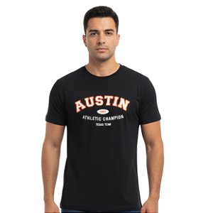 Camiseta Bordada Austin Western Preta