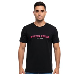 Camiseta Bordada Austin Western Preta