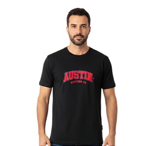 Camiseta Bordada Austin Western Preta