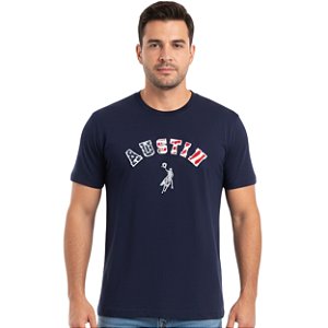 Camiseta Bordada Austin Western Azul Marinho