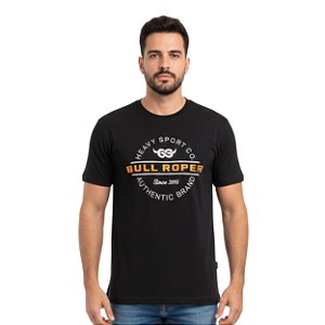 Camiseta Bordada Bull Roper Preta