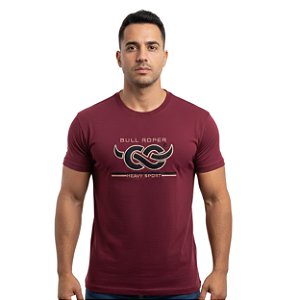 Camiseta Bordada Bull Roper Bordô