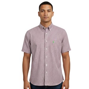 Camisa Manga Curta Austin Western Rosa/Roxo