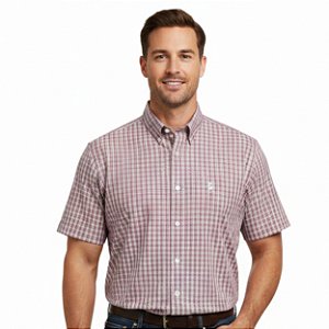 Camisa Manga Curta Austin Western Rosa