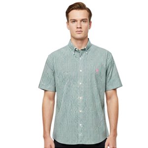 Camisa Manga Curta Austin Western Verde/Azul