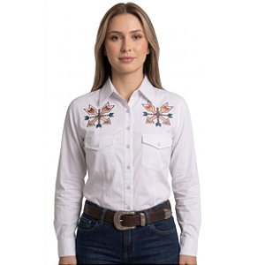 Camisa Bordada Manga Longa Apache Branca