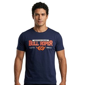 Camiseta Bordada Bull Roper Azul Marinho
