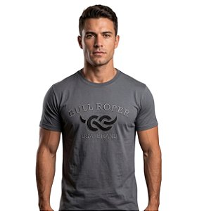 Camiseta Bordada Bull Roper Cinza