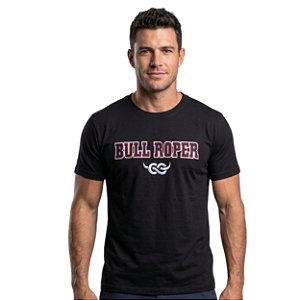 Camiseta Bordada Bull Roper Preta