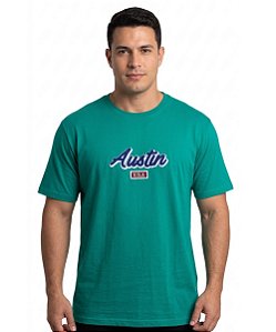 Camiseta Bordada Austin Western Verde Bandeira