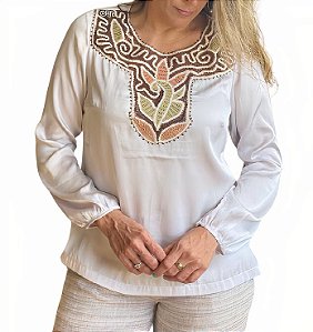 Blusa com Renascença Cisne