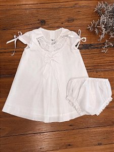 Vestido infantil algodão Regina com calcinha