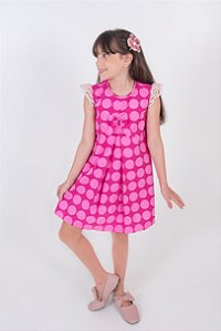 Vestido infantil bolinha com abas