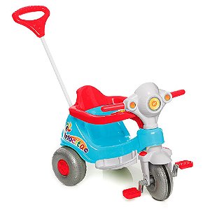 Triciclo Infantil Motoca Azul Pedal Haste Velotrol Tatetico