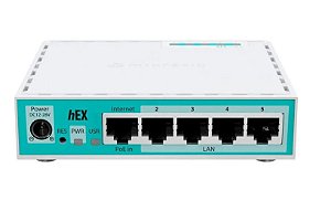 ROTEADOR MIKROTIK ROUTERBOARD E50UG HEX, 5 PORTAS ETHERNET 10/100/1000 MBPS, IP20, BRANCO - E50UG (INSTALADO E CUSTOMIZADO PARA SUA REDE)