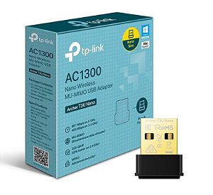 ADAPTADOR TP-LINK WIRELESS ARCHER T3U NANO USB MU-MIMO - AC1300